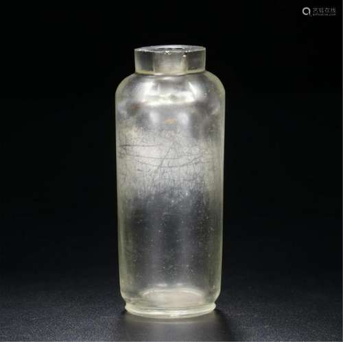 CHINESE ROCK CRYSTAL SNUFF BOTTLE