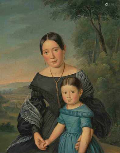 Obrist, Rudolf(1809 Zürich 1872)Portrait von Regula Susanna Reinacher-Wirth mit ihrer Tochter