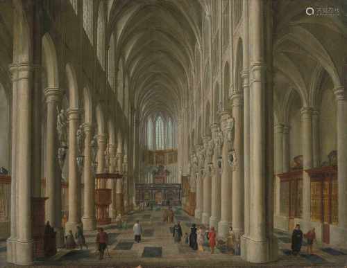 Brüssel, um 1665Interieur der Kathedrale St. Michel und St. Gudula in Brüssel. Öl auf Leinwand. 57,