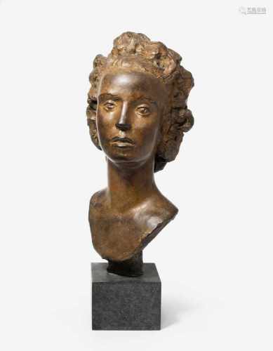 Geiser, Karl(Bern 1898–1957 Zürich)Portrait der Nelly Bär. Bronze. 3/5. Mit zwei Giesermarken: 