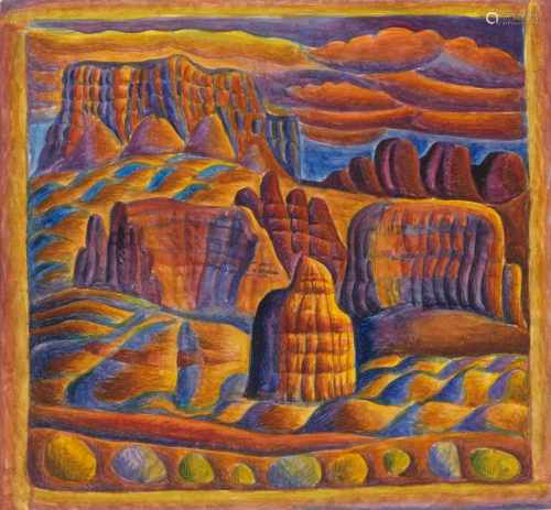 Hartung, Willi(Zürich 1915–1987 Sternenberg)Mexikanische Landschaft. Aquarell auf Papier. Verso