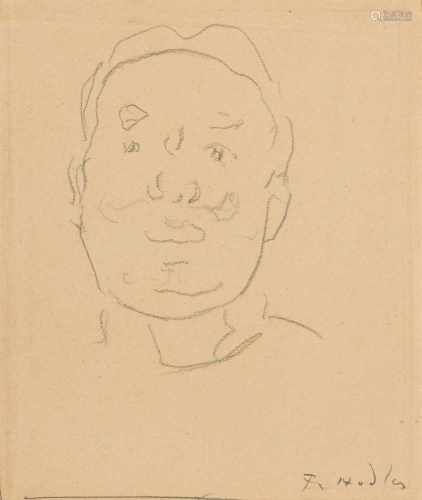 Hodler, Ferdinand(Bern 1853–1918 Genf)Portrait des General Wille. Bleistift auf Papier. Unten rechts