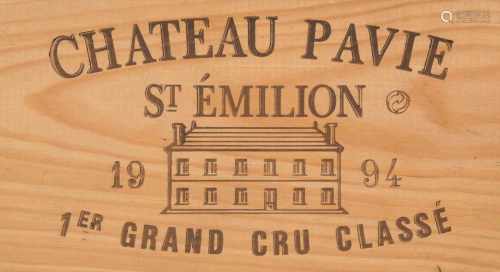 Chateau Pavie1994. 1er Grand Cru. St. Emilion. Orig. Holzkiste. 12 Flaschen.