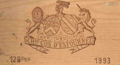 Chateau Cos d'Estournel1993. 2eme Grand Cru. St. Estephe. Orig. Holzkiste. 12 Flaschen.