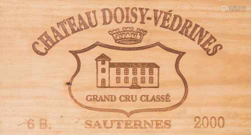 Chateau Doisy Védrines2000. 2eme Grand Cru. Sauternes. Orig. Holzkiste. 6 Flaschen.
