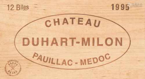 Chateau Duhart Milon Rothschild1995. 4eme Grand Cru. Pauillac-Medoc. Orig. Holzkiste. 12 Flaschen.