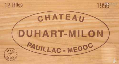 Chateau Duhart Milon Rothschild1996. 4eme Grand Cru. Pauillac-Medoc. Orig. Holzkiste. 12 Flaschen.