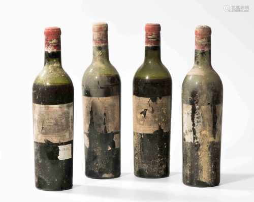 Chateau Lafite Rothschild1953. 1er Grand Cru. Pauillac. 4 Flaschen. (Niveau bei Scultermitte,