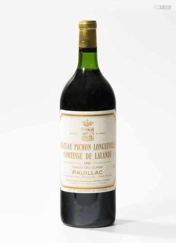 Chateau Pichon Longueville1981. Comtesse de Lalande. 2eme Grand Cru. Pauillac. Magnum. Holzkiste,