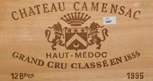 Chateau Camensac1995. 5eme Grand Cru. Haut-Medoc. Orig. Holzkiste. 12 Flaschen.