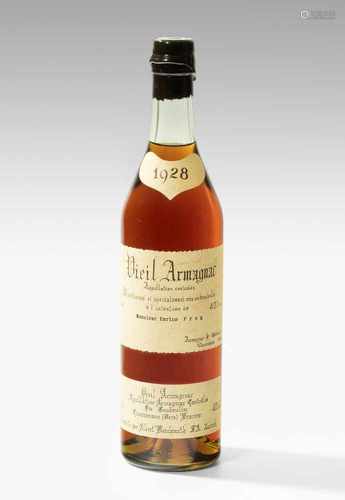 Vieil Armagnac1928. Vve Goudolin. Courrensan. Holzkiste. 1 Flasche.