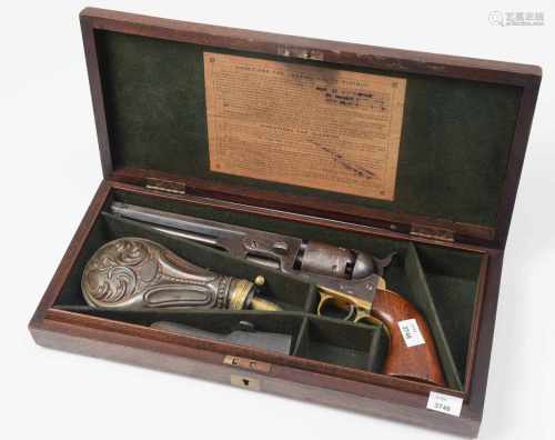 PerkussionsrevolverUSA, Colt, Model Dragoon, um 1850. Oktogonaler Lauf, gezogen, Kal. 36 mm.