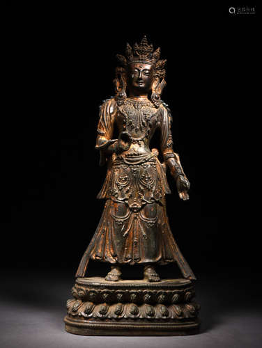 A BRONZE BODHISATTVA, 12TH CENTURY