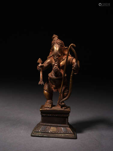 A BRONZE GANESHA, 19TH CENTURY