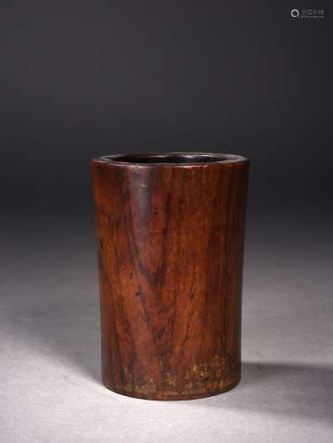 A HUANGHUALI WAISTED BRUSHPOT, 18TH CENTURY
