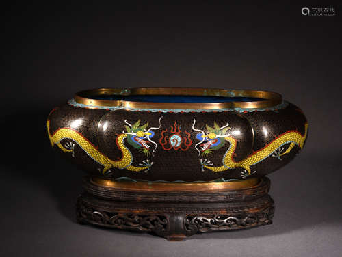 A CLOISONNÉ ENAMEL WASHER, 19TH CENTURY