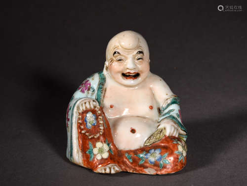 A FAMILLE ROSE BUDAI, 19TH CENTURY