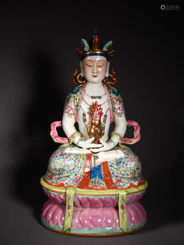 A FAMILLE ROSE AVALOKITESVARA, REPUBLIC PERIOD