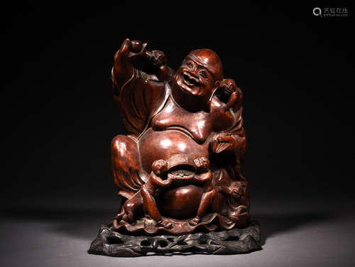 A CARVED WOOD BUDAI, 19TH CENTURY