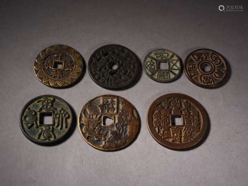 A GROUP OF BRONZE AMULETS, 19TH CENTURY