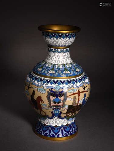 A CLOISONNÉ ENAMEL VASE, 19TH CENTURY