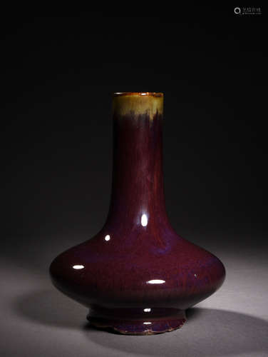 A FLAMBÉ-GLAZED BOTTLE VASE, 17TH CENTURY