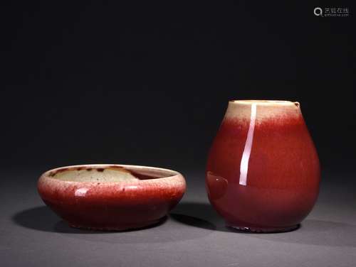 TWO COPPER-RED LITERATI VESSELS, 18TH/19TH CENTURY