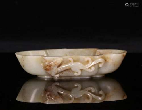A CHINESE WHITE JADE WASHER, QING DYNASTY