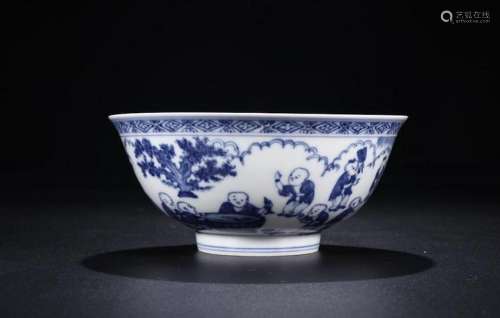 A CHINESE BLUE AND WHITE BOWL, CHENGHUA SIX CHARACTERS
