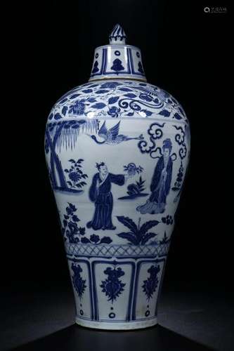 A CHINESE BLUE AND WHITE VASE, QING DYNASTY