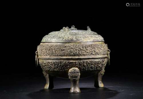 A CHINESE BRONZE CENSER, HAN DYNASTY