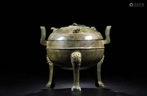 A CHINESE BRONZE CENSER, HAN DYNASTY