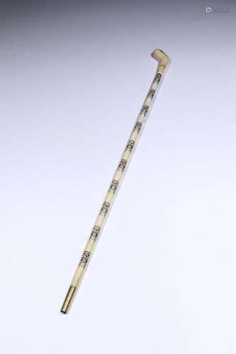 A CHINESE BONE WARE CRUTCH,QING DYNASTY