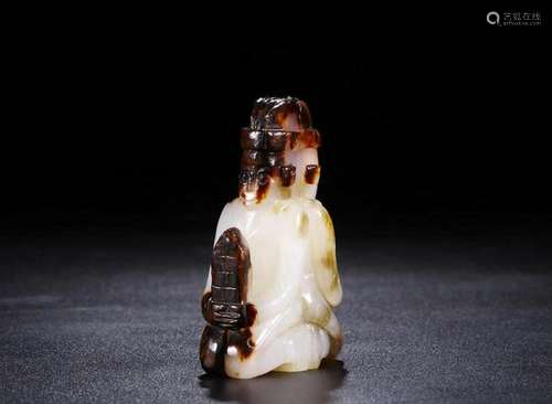 A CHINESE WHITE HUMAN FIGURE STATUE, QING DYNASTY