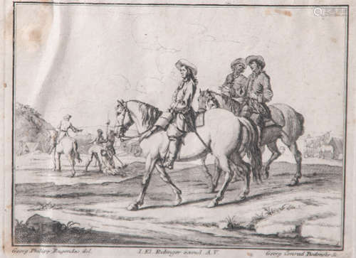 Ridinger, Johann Elias (1698-1767) nach Rugendas, Georg Philipp (1666-1742), MotivKriegslager,