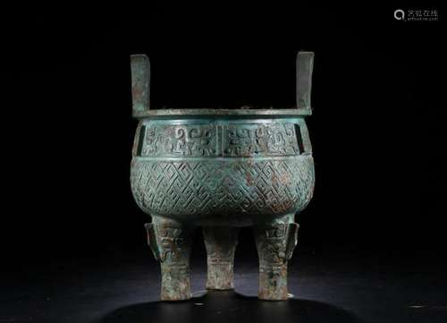 A CHINESE ARCHAIC BRONZE CENSER, QING DYNASTY