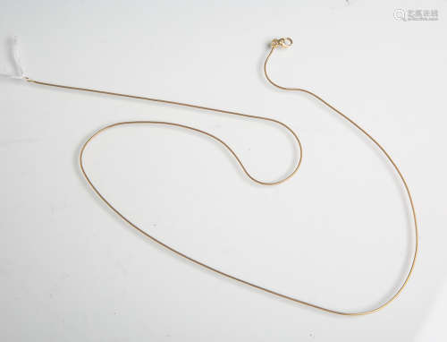Halskette 585er GG, Schlangenkette, L. ca. 58 cm, ca. 4,75 g.