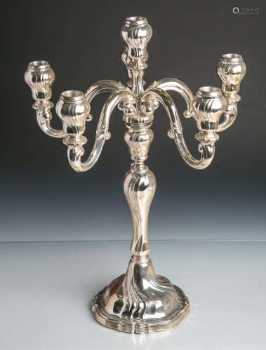 Girandole 925er Silber, 6-flammig, gestempelt: Krone, Feingehalt, Hersteller, Sterling, H.ca. 44,5
