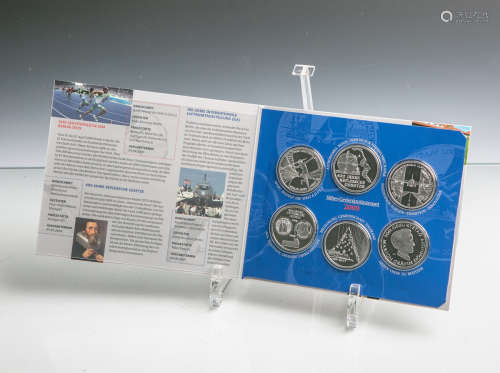 Gedenkmünzenset 10 Euro (BRD, 2009), 625 Silber, 6 Stück, PP, Dm. ca. 32,5 mm, Gewicht ca.18 g.