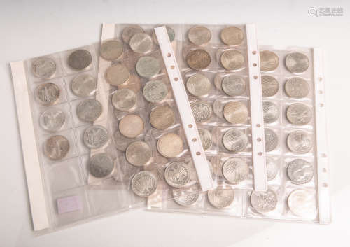 Konvolut von 69 Gedenkmünzen 10 DM (BRD), Olympiade Spirale München 1972, 625 Silber, Dm.ca. 32,5