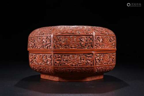 A CHINESE RED LACQUER DRAGON BOX, QING DYNASTY