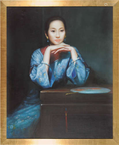二十世纪 蒋昌一仕女油画