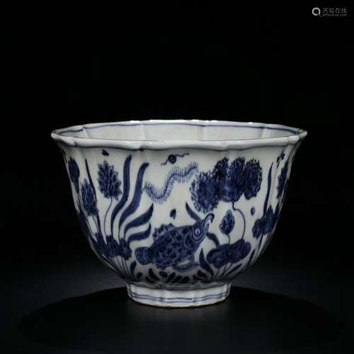 A CHINESE BLUE AND WHITE BOWL WITH XUANDE SIX