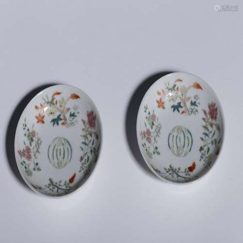 A PAIR OF CHINESE FAMILLE ROSE PLATE WITH DAOGUANG SIX