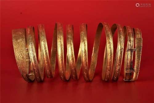A RARE CHINESE GOLD BRACELET, HAN DYNASTY