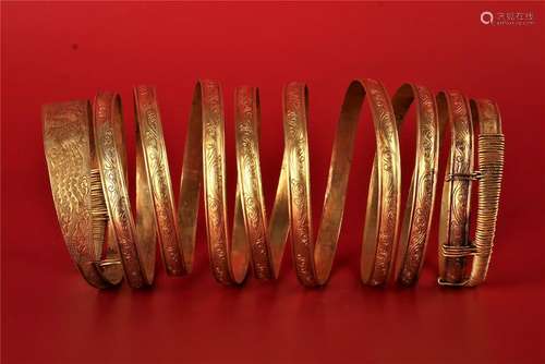 A RARE CHINESE GOLD BRACELET, HAN DYNASTY