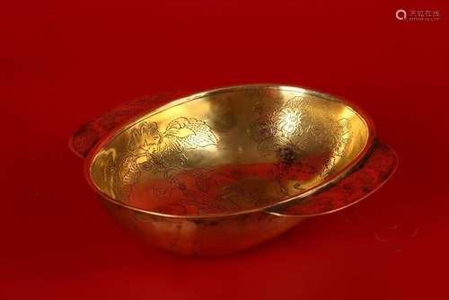 A RARE CHINESE GOLD BOWL, HAN DYNASTY