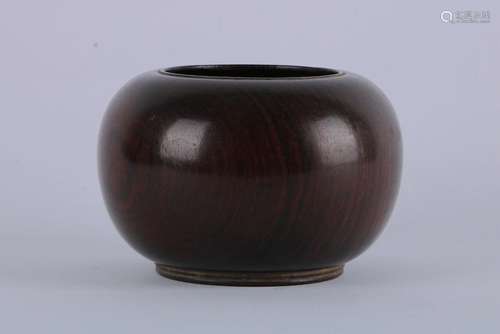 A CHINESE  ZITAN  WATER POT, EARLY QING DYNASTY