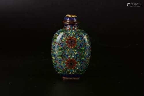 A CHINESE CLOISONNÃ SNUFF BOTTLE, QIANLONG PERIOD,