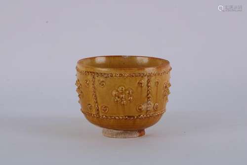 A CHINESE YELLOW GLAZED BOWL, NORTHERN QI DYNASTY